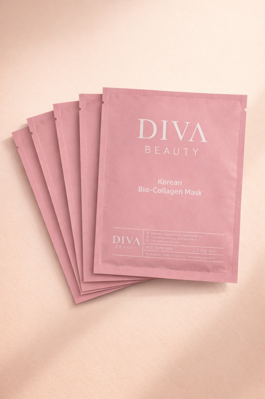 Diva Beauty Korean Collagen Face Mask – 5 Mask Radiance Bundle