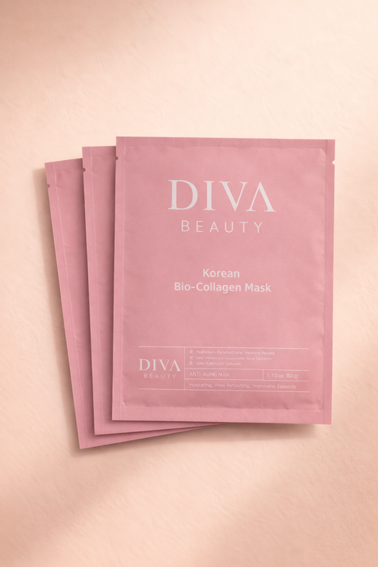 Diva Beauty Korean Collagen Face Mask – 3 Mask Glow Bundle