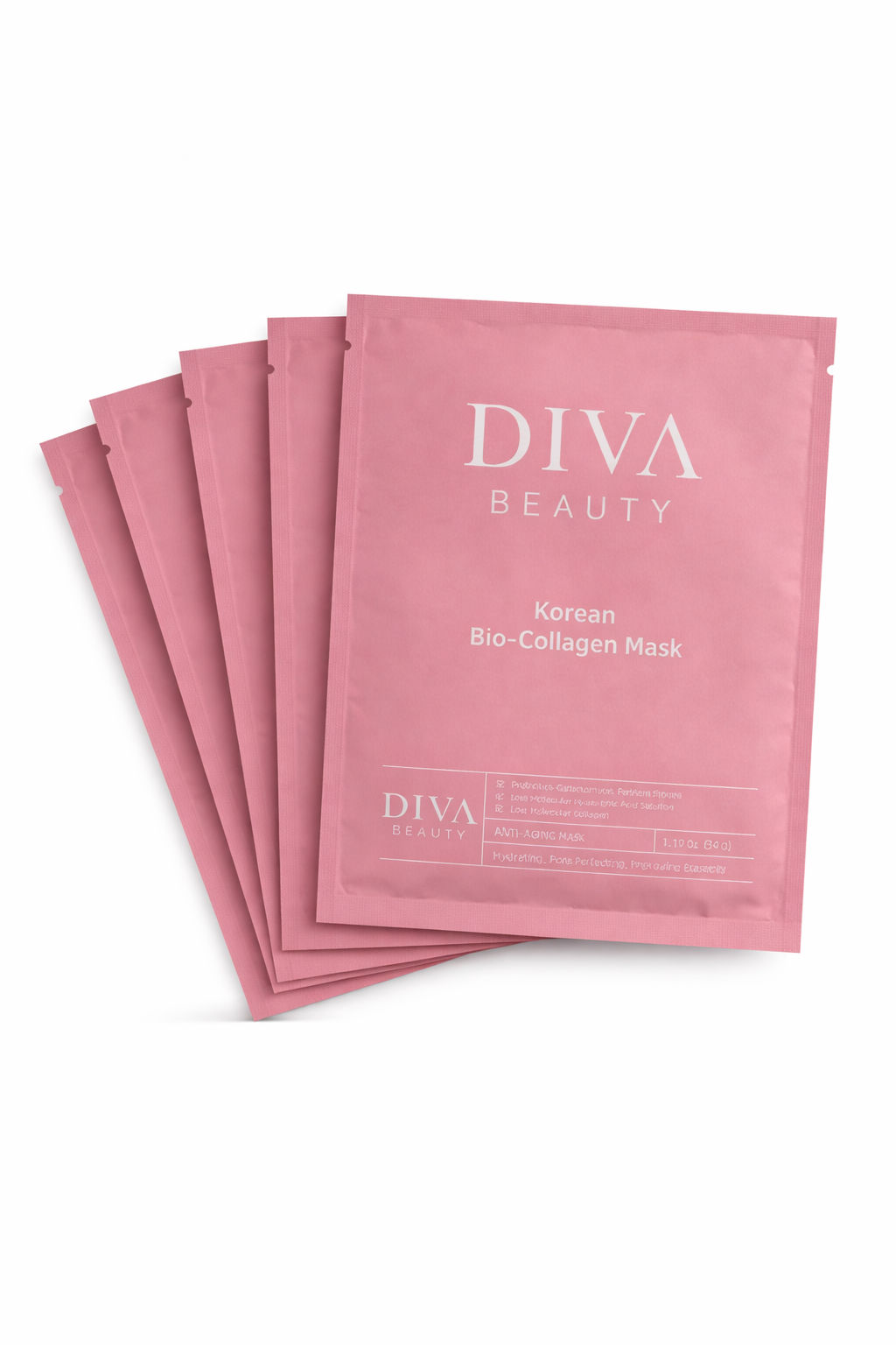 Diva Beauty Korean Collagen Face Mask – 5 Mask Radiance Bundle