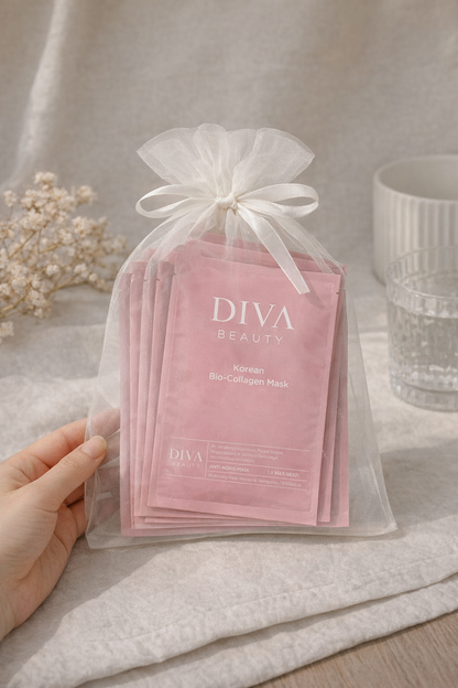 Diva Beauty Korean Collagen Face Mask – 5 Mask Radiance Bundle