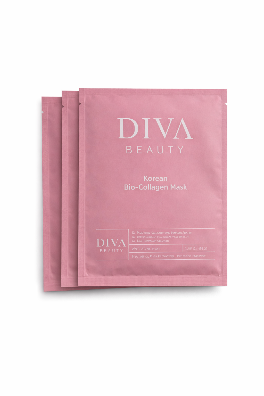Diva Beauty Korean Collagen Face Mask – 3 Mask Glow Bundle