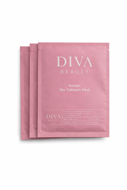 Diva Beauty Korean Collagen Face Mask – 3 Mask Glow Bundle
